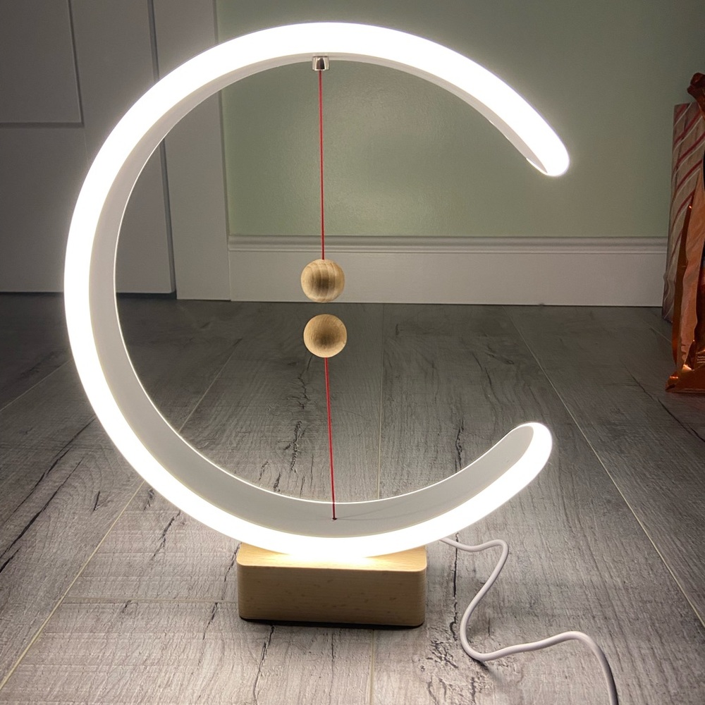 USB LED Soft Light Wood Table Lamp